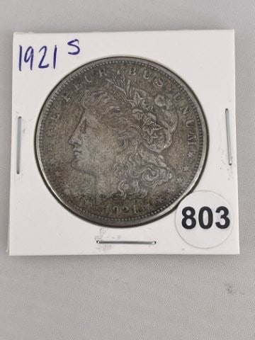 1921 S Morgan Silver Dollar Coin: KEY WORDS: INDIAN ARTIFACT ARTIFACTS ARROWHEAD ARROWHEADS NATIVE AMERICAN MISSISSIPPIAN QUAPAW CADDO POTTERY COINS MORGAN DOLLAR PEACE DOLLAR SILVER COINS. All coins have been Sigma tested for authent