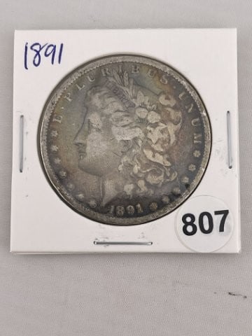 1891 Morgan Silver Dollar Coin (1 of 2)