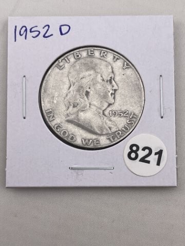 1952 D Franklin Half Dollar Silver Coin (1 of 2)