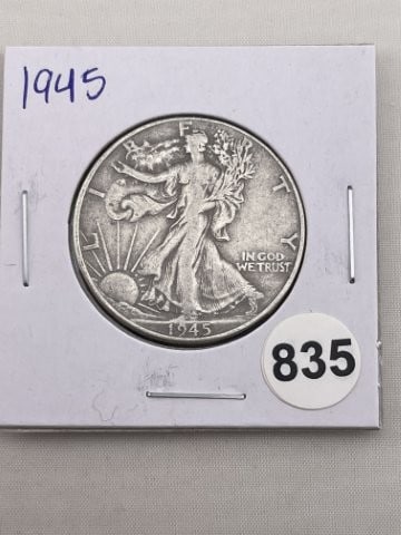 1945 Walking Liberty Half Dollar Silver Coin (1 of 2)