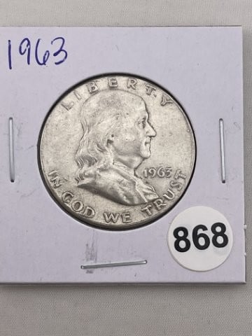 1963 Franklin Half Dollar Silver Coin (1 of 2)