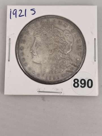 1921 S Morgan Silver Dollar Coin: KEY WORDS: INDIAN ARTIFACT ARTIFACTS ARROWHEAD ARROWHEADS NATIVE AMERICAN MISSISSIPPIAN QUAPAW CADDO POTTERY COINS MORGAN DOLLAR PEACE DOLLAR SILVER COINS. All coins have been Sigma tested for authent