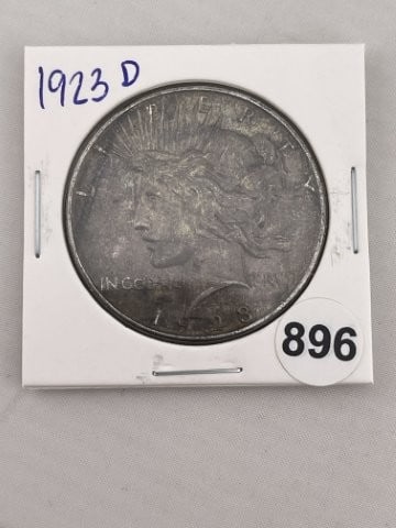 1923 D Peace Silver Dollar Coin: KEY WORDS: INDIAN ARTIFACT ARTIFACTS ARROWHEAD ARROWHEADS NATIVE AMERICAN MISSISSIPPIAN QUAPAW CADDO POTTERY COINS MORGAN DOLLAR PEACE DOLLAR SILVER COINS. All coins have been Sigma tested for authent