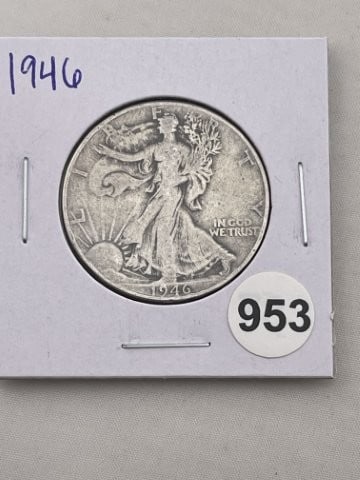 1946 Walking Liberty Half Dollar Silver Coin (1 of 2)