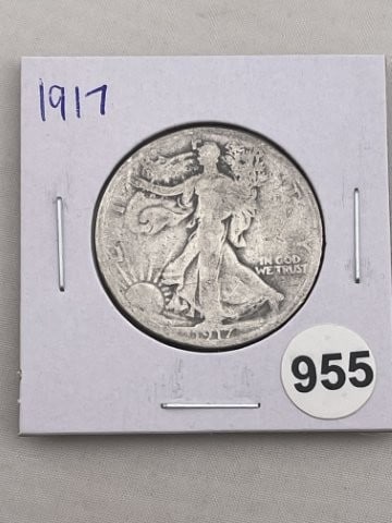 1917 Walking Liberty Half Dollar Silver Coin (1 of 2)
