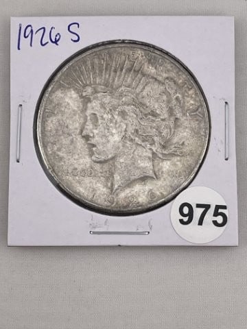 1926 S Peace Silver Dollar Coin: KEY WORDS: INDIAN ARTIFACT ARTIFACTS ARROWHEAD ARROWHEADS NATIVE AMERICAN MISSISSIPPIAN QUAPAW CADDO POTTERY COINS MORGAN DOLLAR PEACE DOLLAR SILVER COINS. All coins have been Sigma tested for authent