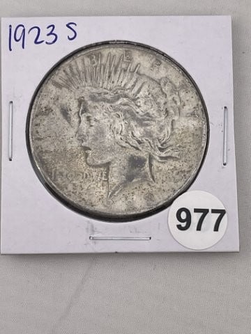 1923 S Peace Silver Dollar Coin: KEY WORDS: INDIAN ARTIFACT ARTIFACTS ARROWHEAD ARROWHEADS NATIVE AMERICAN MISSISSIPPIAN QUAPAW CADDO POTTERY COINS MORGAN DOLLAR PEACE DOLLAR SILVER COINS. All coins have been Sigma tested for authent