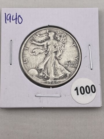 1940 Walking Liberty Half Dollar Silver Coin (1 of 2)