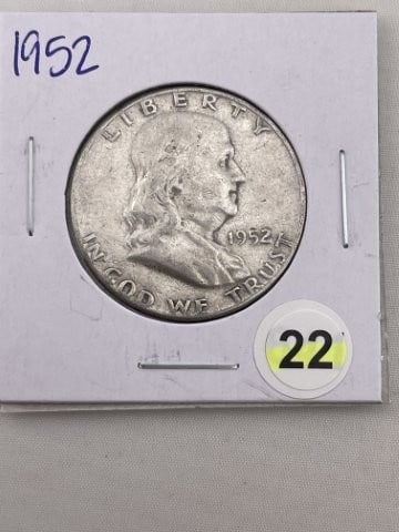1952 Franklin Half Dollar Silver Coin (1 of 2)