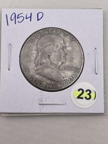 1954 D Franklin Half Dollar Silver Coin (1 of 2)