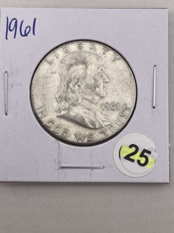 1961 Franklin Half Dollar Silver Coin (1 of 2)