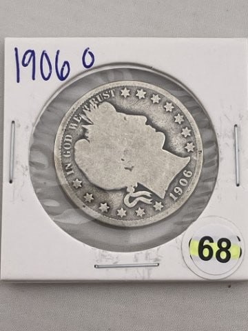 1906 O Barber Half Dollar Silver Coin (1 of 2)