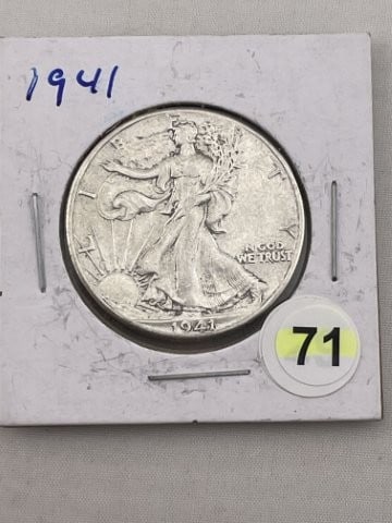 1941 Walking Liberty Half Dollar Silver Coin (1 of 2)