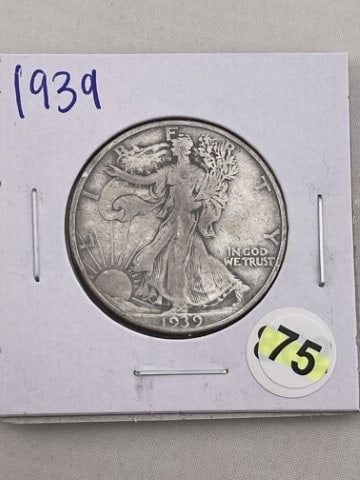 1939 Walking Liberty Half Dollar Silver Coin (1 of 2)