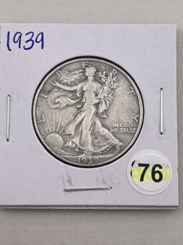 1939 Walking Liberty Half Dollar Silver Coin (1 of 2)