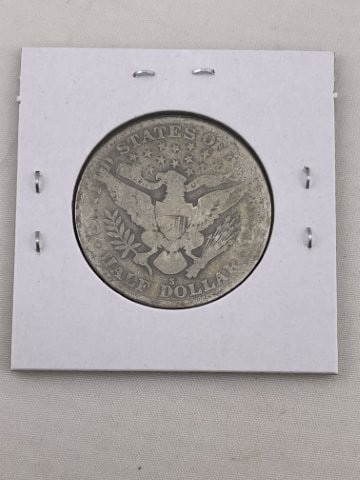 1915 S Barber Half Dollar Silver Coin: KEY WORDS: INDIAN ARTIFACT ARTIFACTS ARROWHEAD ARROWHEADS NATIVE AMERICAN MISSISSIPPIAN QUAPAW CADDO POTTERY COINS MORGAN DOLLAR PEACE DOLLAR SILVER COINS. All coins have been Sigma tested for authent