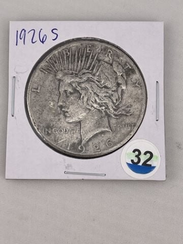 1926 S Peace Silver Dollar Coin: KEY WORDS: INDIAN ARTIFACT ARTIFACTS ARROWHEAD ARROWHEADS NATIVE AMERICAN MISSISSIPPIAN QUAPAW CADDO POTTERY COINS MORGAN DOLLAR PEACE DOLLAR SILVER COINS. All coins have been Sigma tested for authent