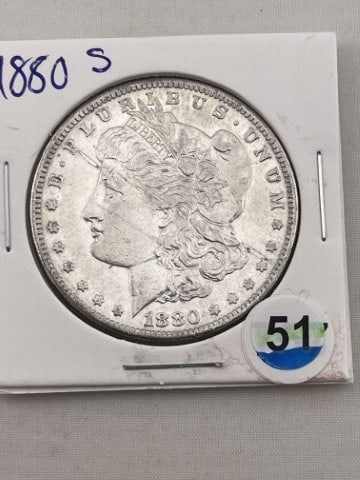 1880 S Morgan Silver Dollar Coin (1 of 2)
