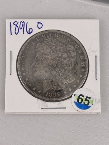 1896 O Morgan Silver Dollar Coin: KEY WORDS: INDIAN ARTIFACT ARTIFACTS ARROWHEAD ARROWHEADS NATIVE AMERICAN MISSISSIPPIAN QUAPAW CADDO POTTERY COINS MORGAN DOLLAR PEACE DOLLAR SILVER COINS. All coins have been Sigma tested for authent