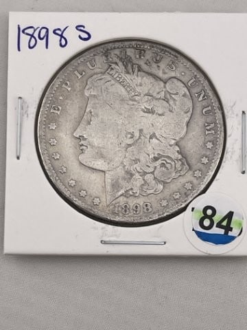 1898 S Morgan Silver Dollar Coin: KEY WORDS: INDIAN ARTIFACT ARTIFACTS ARROWHEAD ARROWHEADS NATIVE AMERICAN MISSISSIPPIAN QUAPAW CADDO POTTERY COINS MORGAN DOLLAR PEACE DOLLAR SILVER COINS. All coins have been Sigma tested for authent