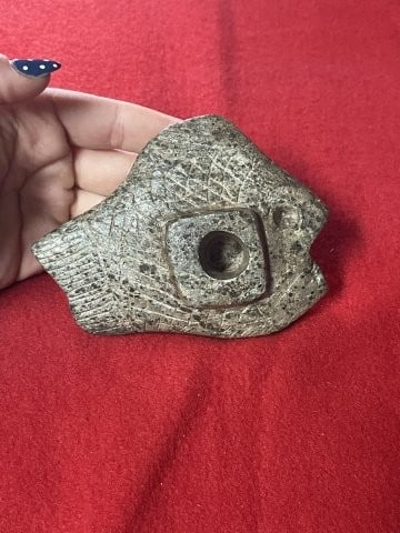 Fish Effigy Stone Pipe Indian Artifact Arrowhead (1 of 8)