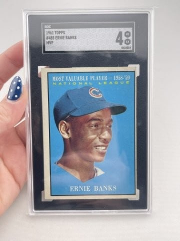 1961 Topps Ernie Banks Baseball Card: KEY WORDS: INDIAN ARTIFACT ARTIFACTS ARROWHEAD ARROWHEADS NATIVE AMERICAN MISSISSIPPIAN QUAPAW CADDO POTTERY COINS MORGAN DOLLAR PEACE DOLLAR SILVER COINS. All coins have been Sigma tested for authent