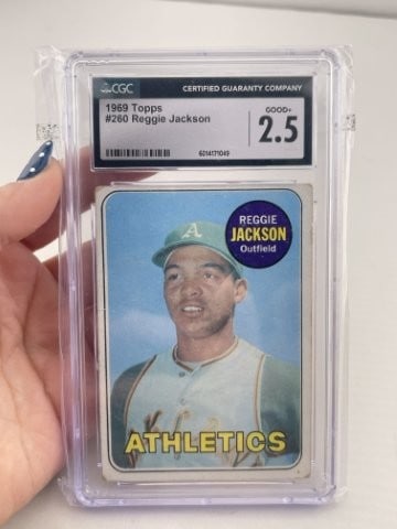 1969 Topps Reggie Jackson Baseball Card: KEY WORDS: INDIAN ARTIFACT ARTIFACTS ARROWHEAD ARROWHEADS NATIVE AMERICAN MISSISSIPPIAN QUAPAW CADDO POTTERY COINS MORGAN DOLLAR PEACE DOLLAR SILVER COINS. All coins have been Sigma tested for authent