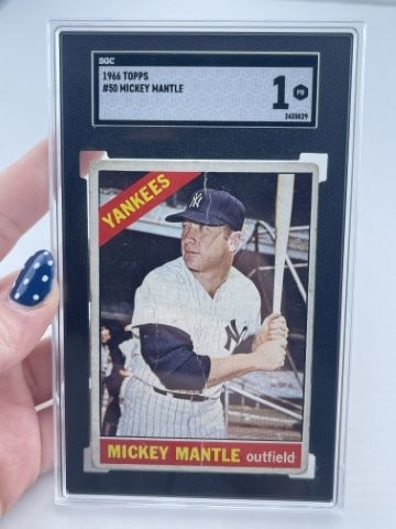 1966 Topps Mickey Mantle Baseball Card (1 of 2)