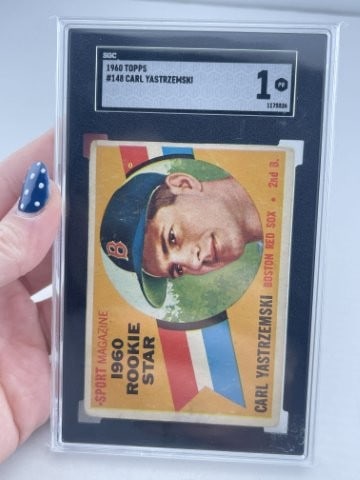 1960 Topps Carl Yastrzemski Baseball Card: KEY WORDS: INDIAN ARTIFACT ARTIFACTS ARROWHEAD ARROWHEADS NATIVE AMERICAN MISSISSIPPIAN QUAPAW CADDO POTTERY COINS MORGAN DOLLAR PEACE DOLLAR SILVER COINS. All coins have been Sigma tested for authent