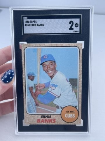 1968 Topps Ernie Banks Baseball Card: KEY WORDS: INDIAN ARTIFACT ARTIFACTS ARROWHEAD ARROWHEADS NATIVE AMERICAN MISSISSIPPIAN QUAPAW CADDO POTTERY COINS MORGAN DOLLAR PEACE DOLLAR SILVER COINS. All coins have been Sigma tested for authent