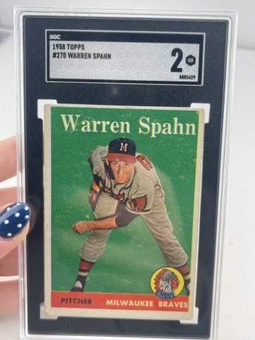 1958 Topps Warren Spahn Baseball Card (1 of 2)
