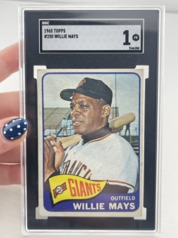 1965 Topps Willie Mays Baseball Card: KEY WORDS: INDIAN ARTIFACT ARTIFACTS ARROWHEAD ARROWHEADS NATIVE AMERICAN MISSISSIPPIAN QUAPAW CADDO POTTERY COINS MORGAN DOLLAR PEACE DOLLAR SILVER COINS. All coins have been Sigma tested for authent
