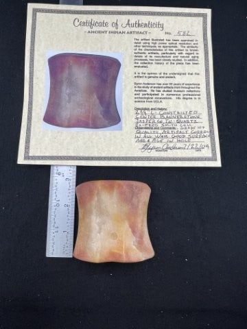 Constrizted Center Bannerstone with Byron Anderson COA from Jasper County, Indiana ex - Fred Smith (1 of 7)