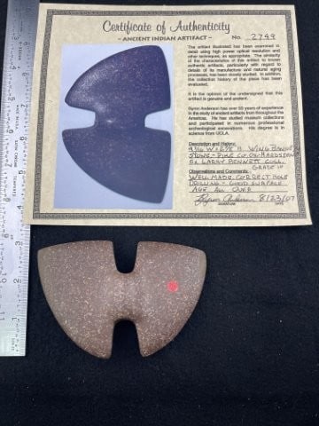 Winged Bannerstone with Byron Anderson COA from Pike County, Ohio ex - Larry Bennett Collection (1 of 7)