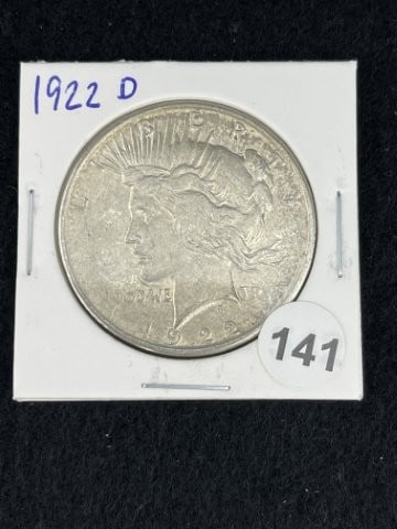 1922 D Peace Silver Dollar Coin: KEY WORDS: INDIAN ARTIFACT ARTIFACTS ARROWHEAD ARROWHEADS NATIVE AMERICAN MISSISSIPPIAN QUAPAW CADDO POTTERY COINS MORGAN DOLLAR PEACE DOLLAR SILVER COINS. All coins have been Sigma tested for