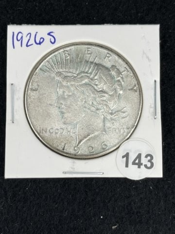 1926 S Peace Silver Dollar Coin: KEY WORDS: INDIAN ARTIFACT ARTIFACTS ARROWHEAD ARROWHEADS NATIVE AMERICAN MISSISSIPPIAN QUAPAW CADDO POTTERY COINS MORGAN DOLLAR PEACE DOLLAR SILVER COINS. All coins have been Sigma tested for