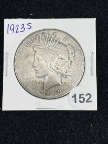 1923 S Peace Silver Dollar Coin: KEY WORDS: INDIAN ARTIFACT ARTIFACTS ARROWHEAD ARROWHEADS NATIVE AMERICAN MISSISSIPPIAN QUAPAW CADDO POTTERY COINS MORGAN DOLLAR PEACE DOLLAR SILVER COINS. All coins have been Sigma tested for