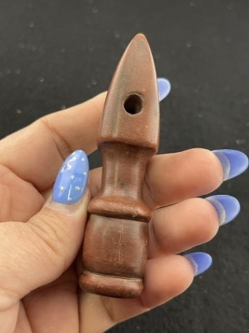 Red Stone Pipe Indian Artifact Arrowhead - 3