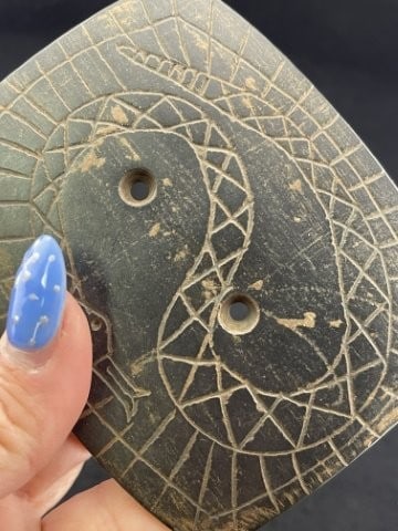 Snake Engraved Stone Gorget Indian Artifact Arrowhead - 4