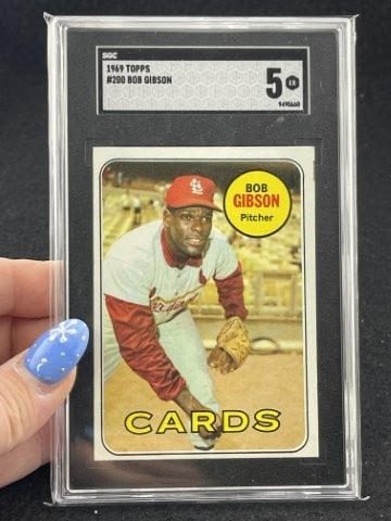 1969 Topps Bob Gibson Baseball Card: KEY WORDS: INDIAN ARTIFACT ARTIFACTS ARROWHEAD ARROWHEADS NATIVE AMERICAN MISSISSIPPIAN QUAPAW CADDO POTTERY COINS MORGAN DOLLAR PEACE DOLLAR SILVER COINS. All coins have been Sigma tested for