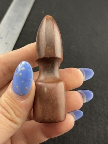 Red Stone Pipe Indian Artifact Arrowhead - 4