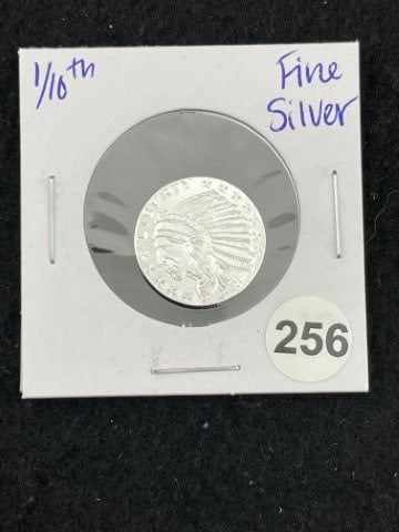 1/10th Fine Silver Coin: KEY WORDS: INDIAN ARTIFACT ARTIFACTS ARROWHEAD ARROWHEADS NATIVE AMERICAN MISSISSIPPIAN QUAPAW CADDO POTTERY COINS MORGAN DOLLAR PEACE DOLLAR SILVER COINS. All coins have been Sigma tested for