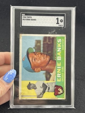 1960 Topps Ernie Banks Baseball Card: KEY WORDS: INDIAN ARTIFACT ARTIFACTS ARROWHEAD ARROWHEADS NATIVE AMERICAN MISSISSIPPIAN QUAPAW CADDO POTTERY COINS MORGAN DOLLAR PEACE DOLLAR SILVER COINS. All coins have been Sigma tested for authent