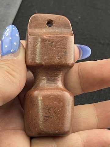 Red Stone Pipe Indian Artifact Arrowhead - 4