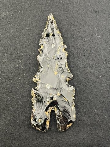 Obsidian Eccentric Indian Artifact Arrowhead - 2