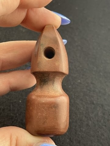 Red Stone Pipe Indian Artifact Arrowhead - 2