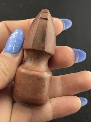 Red Stone Pipe Indian Artifact Arrowhead - 4