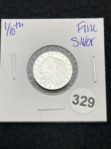 1/10th Fine Silver Coin: KEY WORDS: INDIAN ARTIFACT ARTIFACTS ARROWHEAD ARROWHEADS NATIVE AMERICAN MISSISSIPPIAN QUAPAW CADDO POTTERY COINS MORGAN DOLLAR PEACE DOLLAR SILVER COINS. All coins have been Sigma tested for authent
