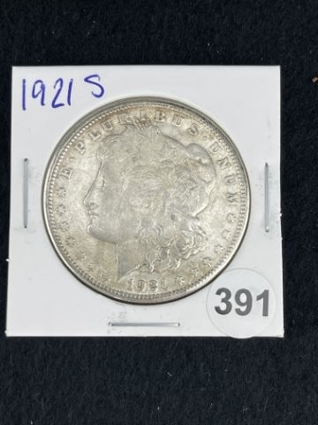 1921 S Morgan Silver Dollar Coin: KEY WORDS: INDIAN ARTIFACT ARTIFACTS ARROWHEAD ARROWHEADS NATIVE AMERICAN MISSISSIPPIAN QUAPAW CADDO POTTERY COINS MORGAN DOLLAR PEACE DOLLAR SILVER COINS. All coins have been Sigma tested for
