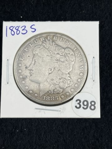 1883 S Morgan Silver Dollar Coin: KEY WORDS: INDIAN ARTIFACT ARTIFACTS ARROWHEAD ARROWHEADS NATIVE AMERICAN MISSISSIPPIAN QUAPAW CADDO POTTERY COINS MORGAN DOLLAR PEACE DOLLAR SILVER COINS. All coins have been Sigma tested for